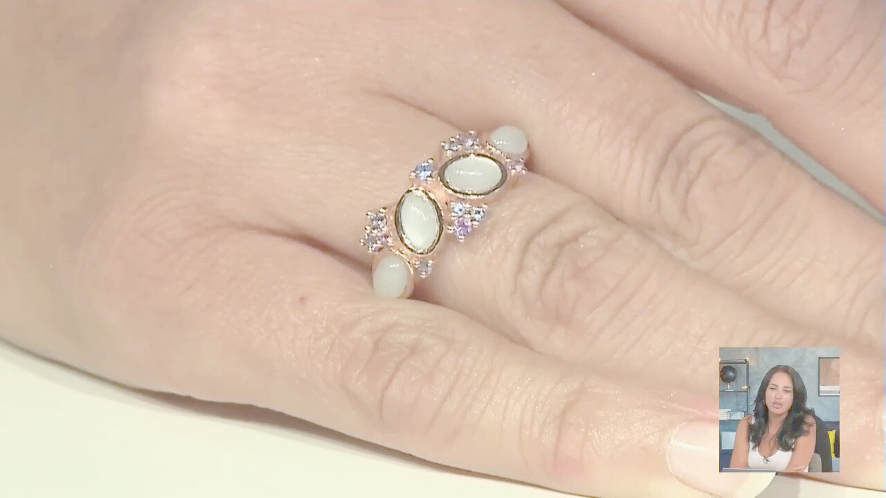 Video Anello in argento con Pietra di Luna Bianca (KM by Juwelo)