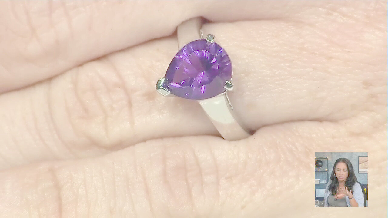 Video Anello in argento con Ametista Zambiana