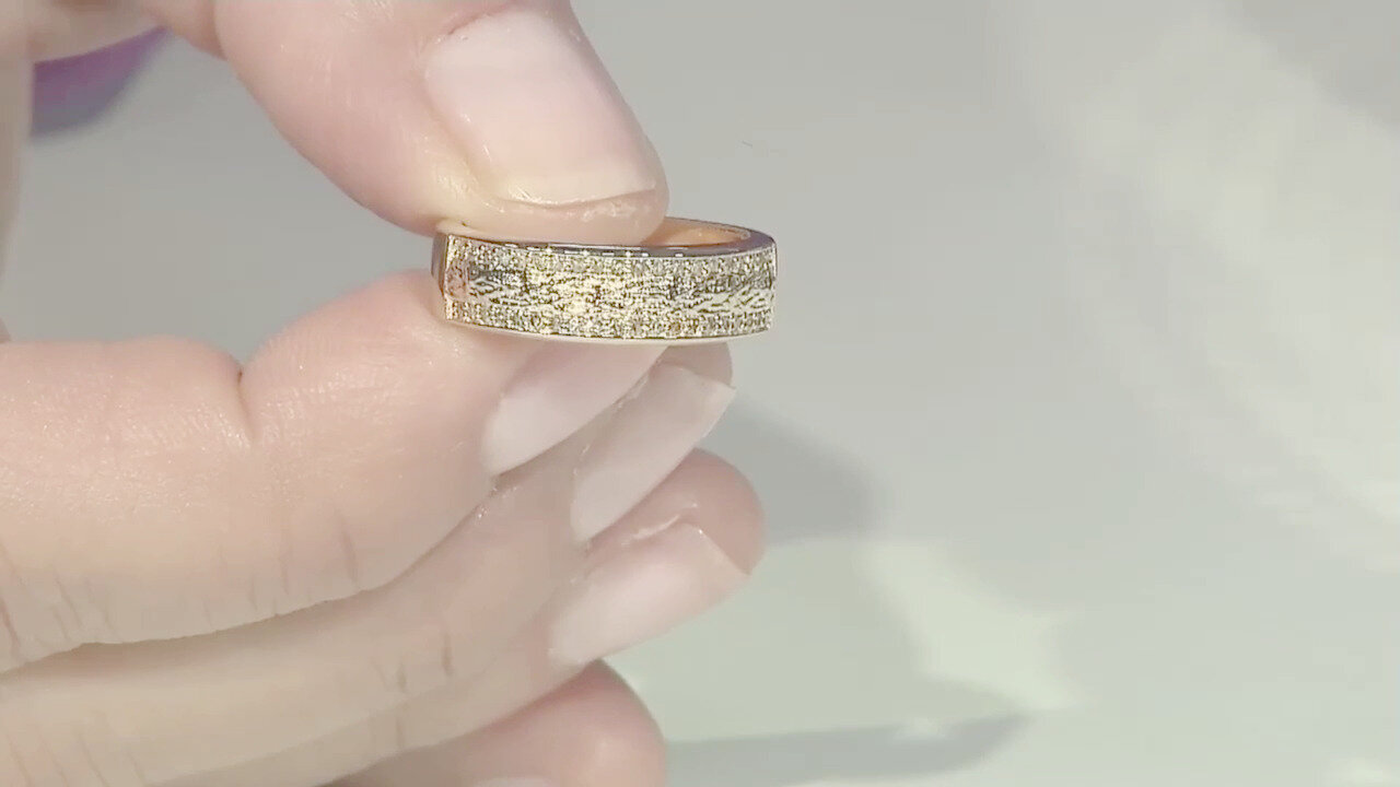 Video Anello in argento con Diamante Champagne I2