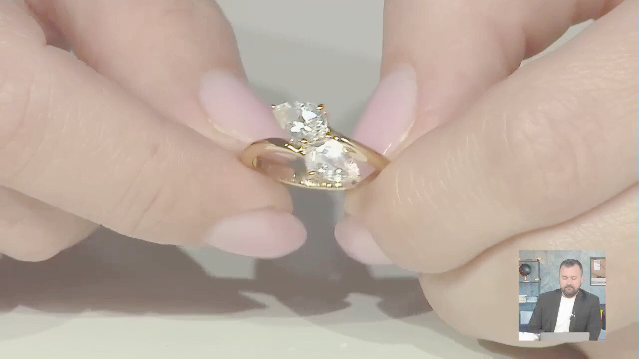 Video Anello in argento con Topazio Bianco