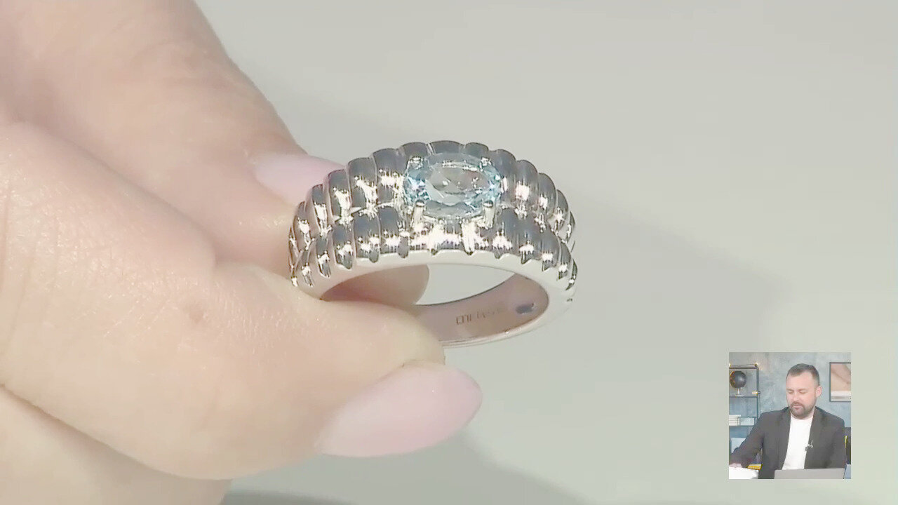 Video Anello in argento con Topazio Blu Cielo (TPC)