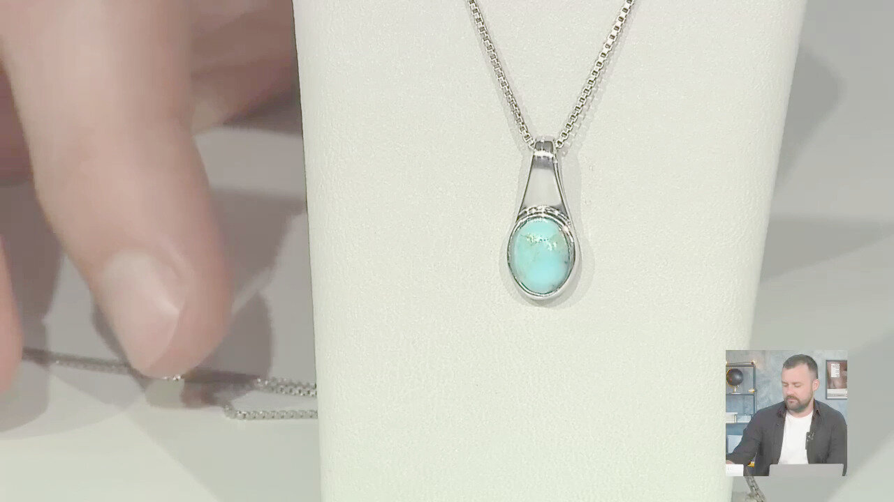 Video Ciondolo in argento con Turchese Kingman Mohave Blu