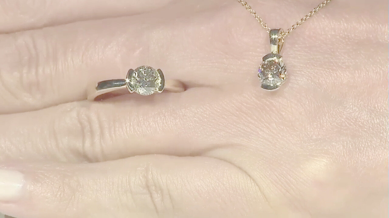 Video Anello in oro con Diamante Champagne I2