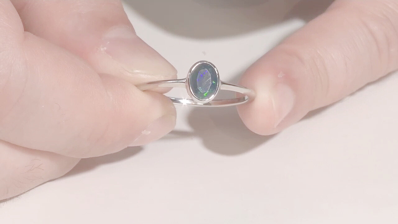 Video Anello in argento con Quarzo Fumè