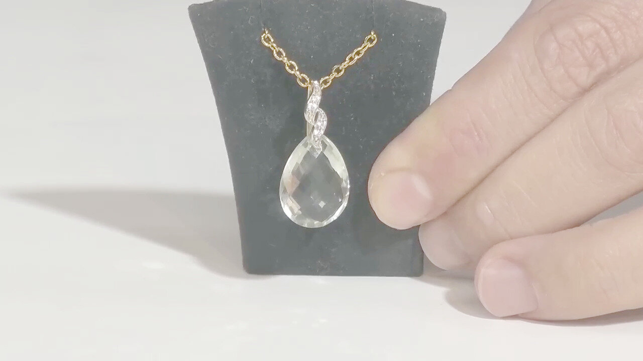 Video Collana in argento con Diamante Champagne I2