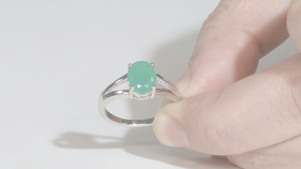 Video Anello in argento con Calcedonio Blu