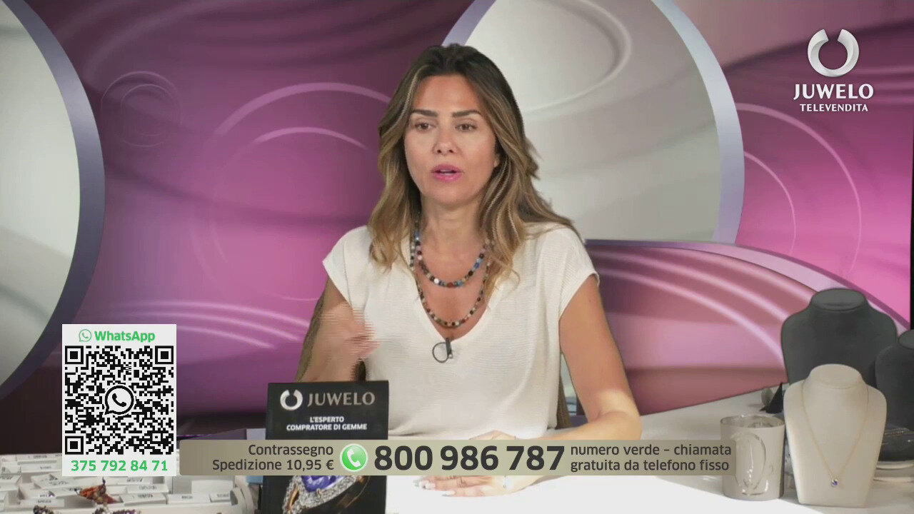 Video Collana in argento con Zaffiro Bianco