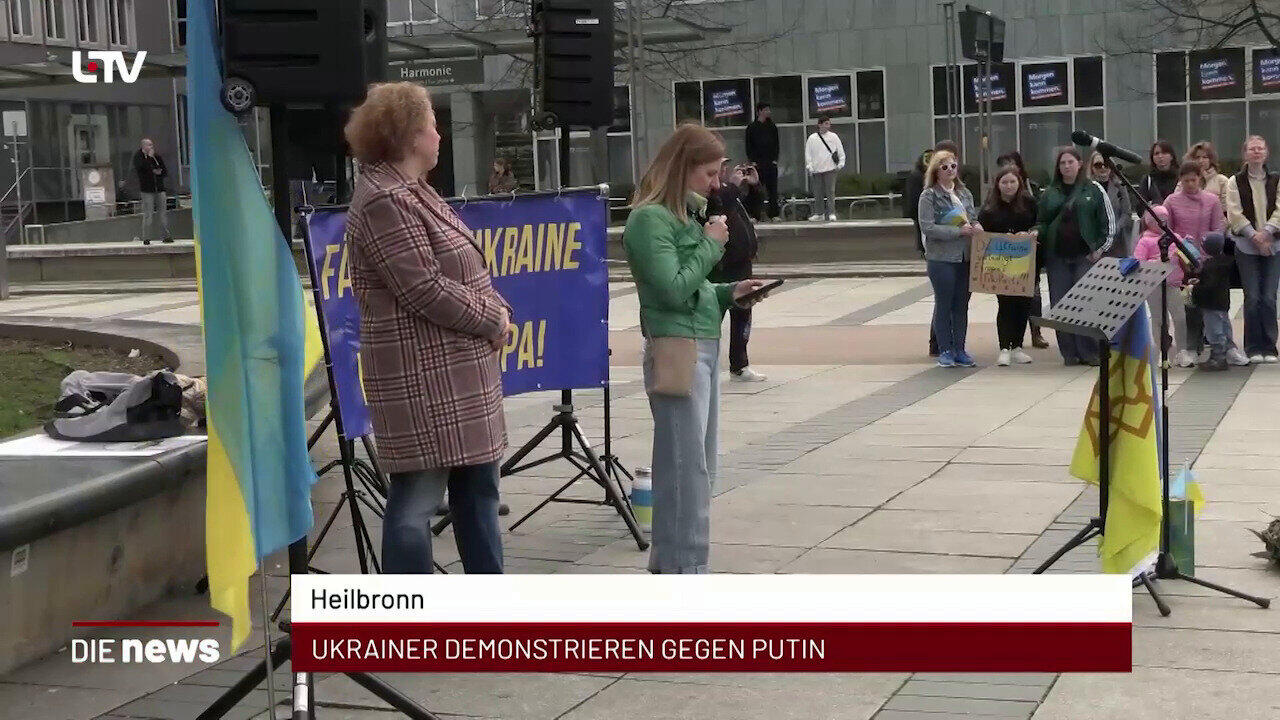 Newsblock: Heilbronn: Ukrainer demonstrieren gegen Putin +++ Heilbronn: Verein "Wir für Heilbronn" räumt auf +++ Neckars