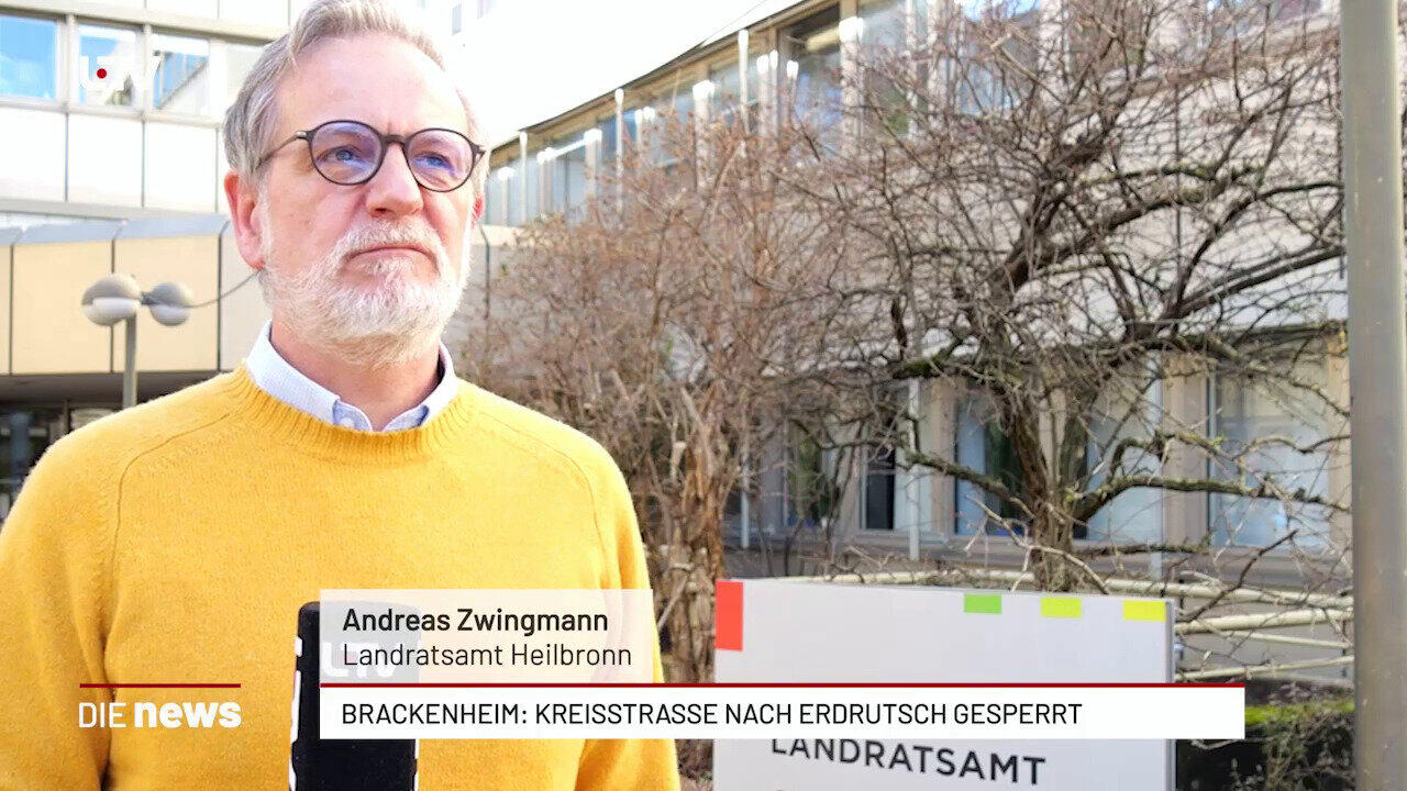 Brackenheim: Kreisstrasse nach Erdrutsch gesperrt