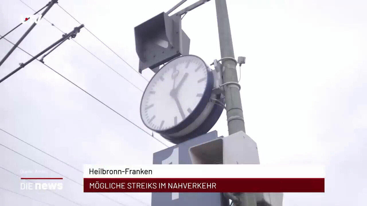 Newsblock: Heilbronn-Franken: Mögliche Streiks im Nahverkehr +++ Weinsberg: Schemelsbergtunnel ab Donnerstag wieder frei