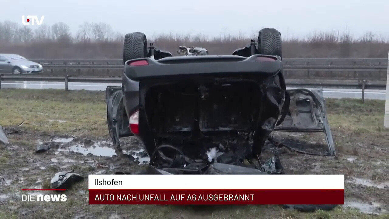 Newsblock: Ilshofen: Auto nach Unfall auf A6 ausgebrannt +++ Gerabronn: Offizielle Trauerfeier für Christian Mauch +++ H