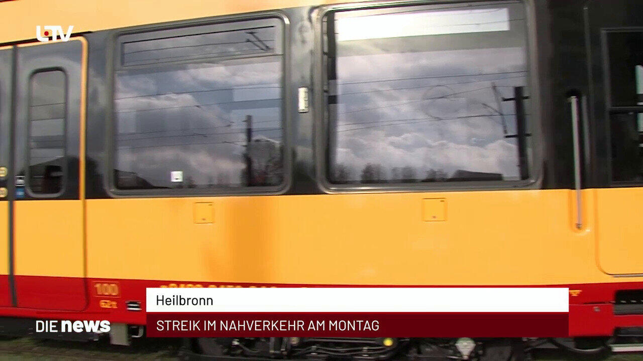 Newsblock: Heilbronn: Streik im Nahverkehr am Montag +++ Heilbronn-Franken: Arbeitslosenquote leicht gestiegen +++ Necka