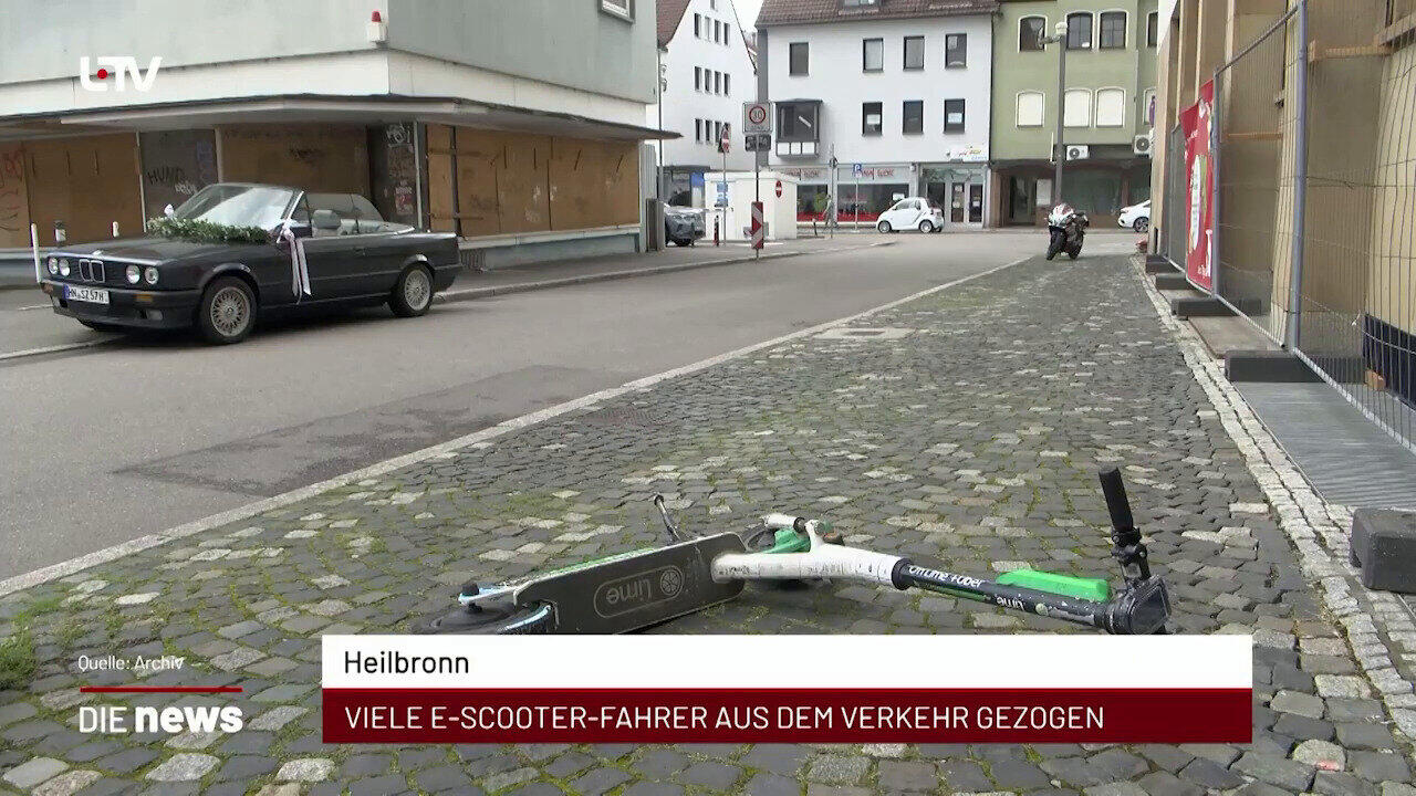 Newsblock: Heilbronn: Viele E-Scooter-Fahrer aus dem Verkehr gezogen +++ Heilbronn: Premiere für "Heilbronn singt" +++ N