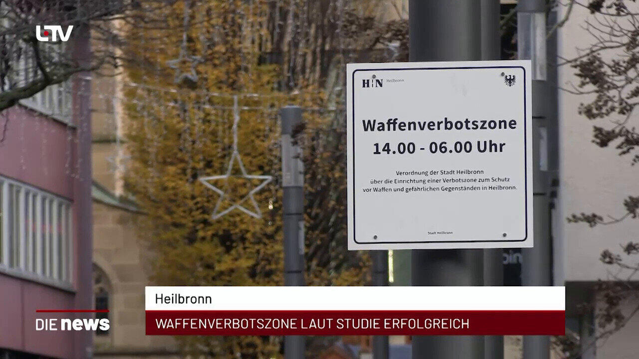 Newsblock: Heilbronn: Waffenverbotszone laut Studie erfolgreich +++ Heilbronn: Mahnende Worte zum Volkstrauertag