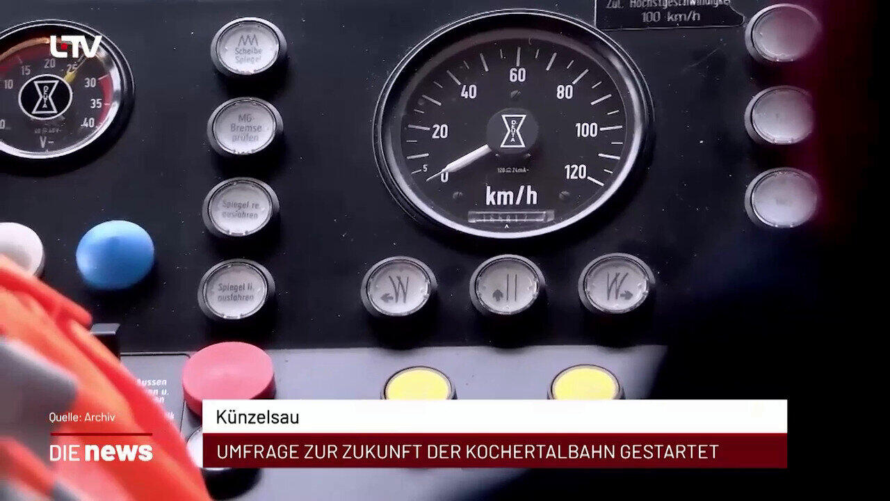 Newsblock: Künzelsau: Umfrage zur Zukunft der Kochertalbahn gestartet +++ Neckarsulm: Stadtwerke senken Gaspreise +++ Öh