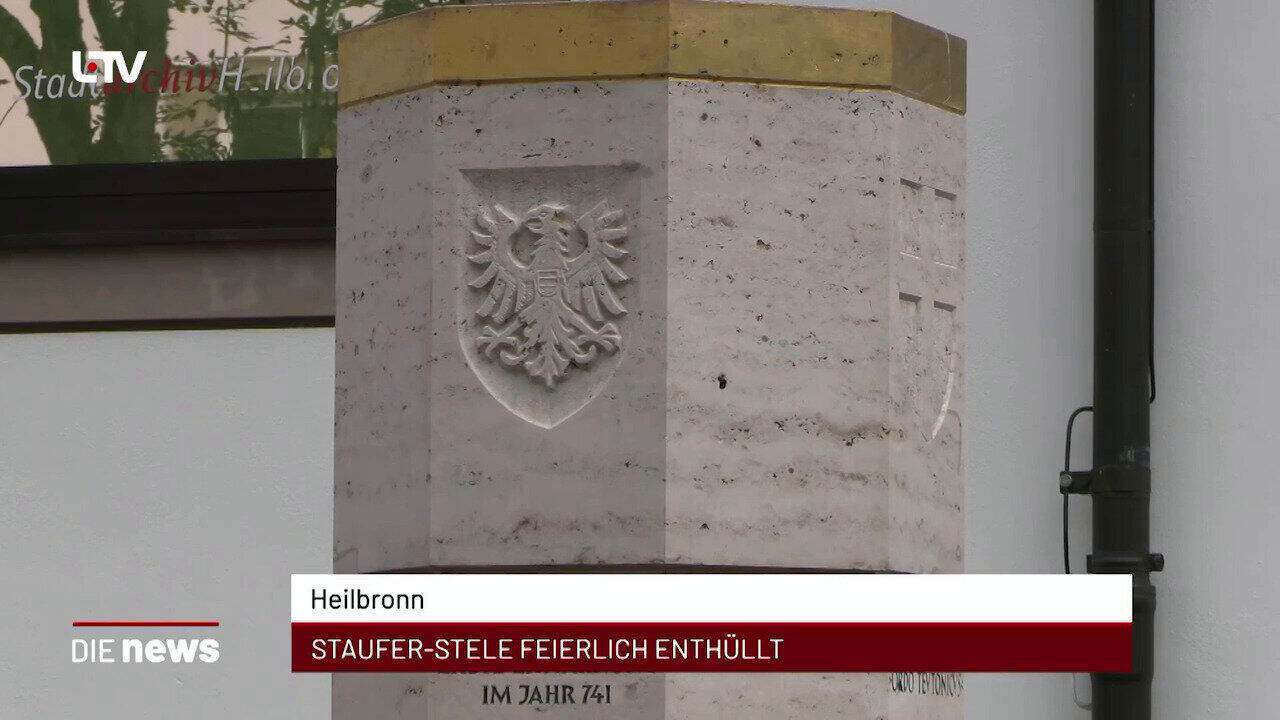 Newsblock: Heilbronn: Stauferstele feierlich an neuem Standort eingeweiht +++ Heilbronn: Ehrung für Günther Jauch 