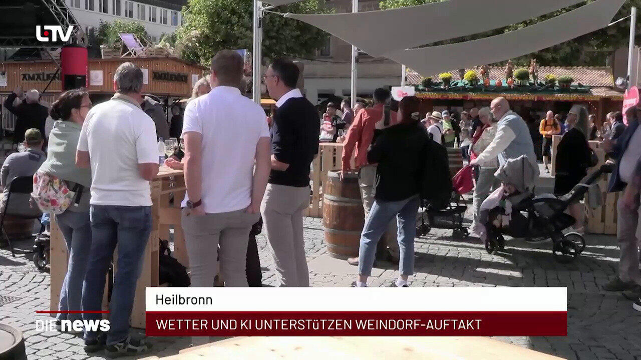 Newsblock: Heilbronn: Wetter und KI unterstützen Weindorf-Auftakt +++ Heilbronn: Literaturhaus zeigt Autoren im Bild +++