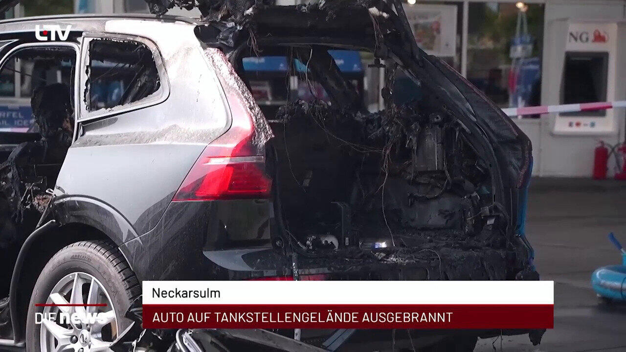 Newsblock: Neckarsulm: Auto auf Tankstellengelände ausgebrannt +++ Kirchberg: 10 Jahre "Jagst-Unfall" +++ Heilbronn-Fran