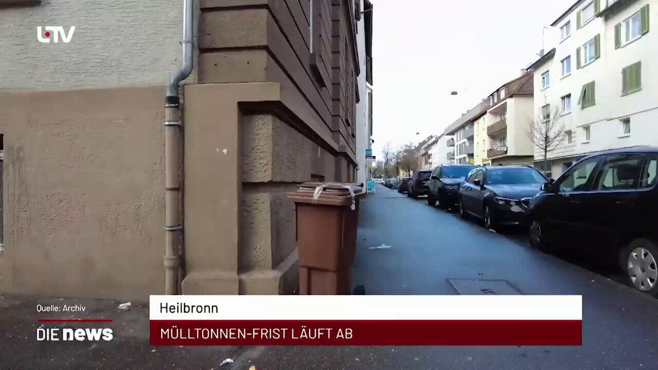 Newsblock: Heilbronn: Mülltonnen-Frist läuft ab +++ Cleebronn: Diebe klauen Storchenschild +++ Neckarsulm: Sportunion na