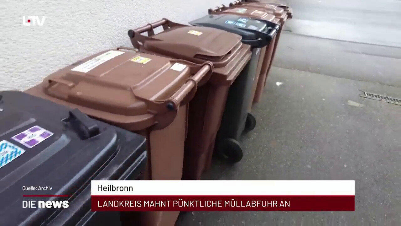 Newsblock: Heilbronn: Landkreis mahnt pünktliche Müllabfuhr an +++ Heilbronn: Landkreis begrenzt Wasserentnahme  +++ Hei