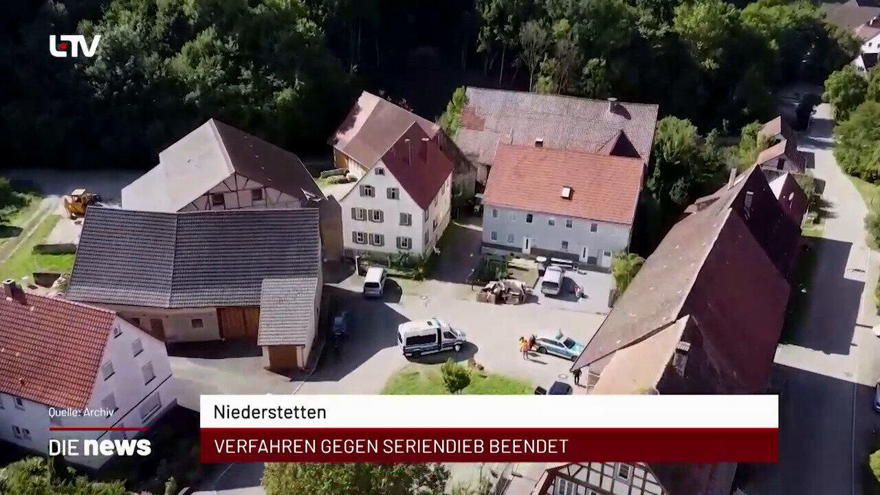Newsblock: Niederstetten: Verfahren gegen Seriendieb beendet +++ Heilbronn: Deutsche Weinhoheiten zu Gast +++ Bad Mergen
