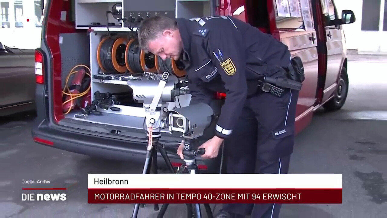 Newsblock: Heilbronn: Motorradfahrer in Tempo 40-Zone mit 94 erwischt +++ Tauberbischofsheim: Asiatische Hornisse an Lan