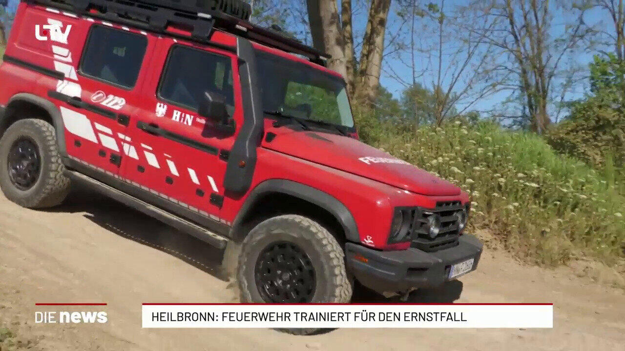 Feuerwehr Heilbronn trainiert Geländefahrten für den Ernstfall