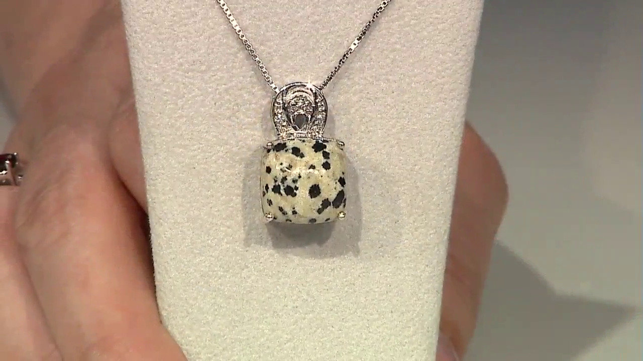 Video Dalmatian Jasper Silver Pendant