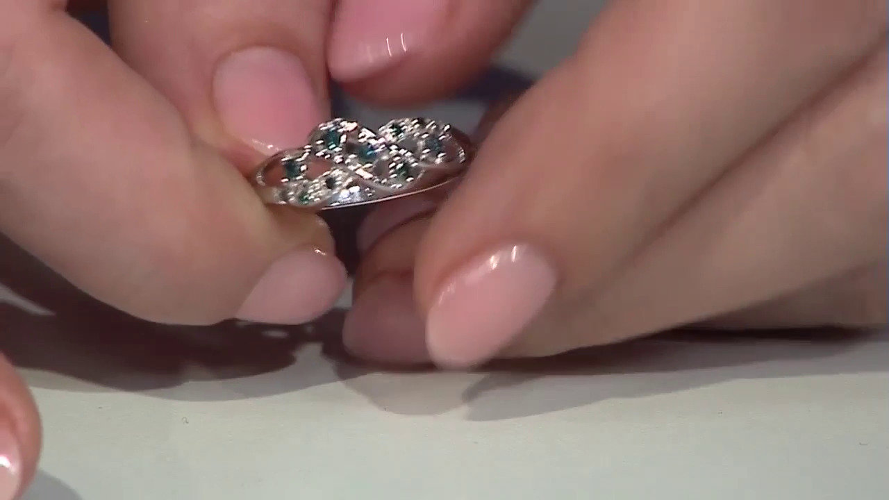Video Fancy Diamond Silver Ring