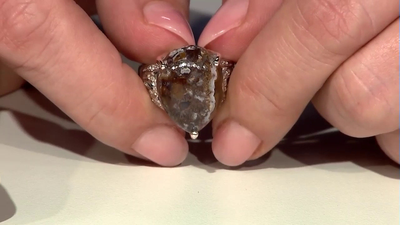 Video Dinosaur Bone Silver Ring