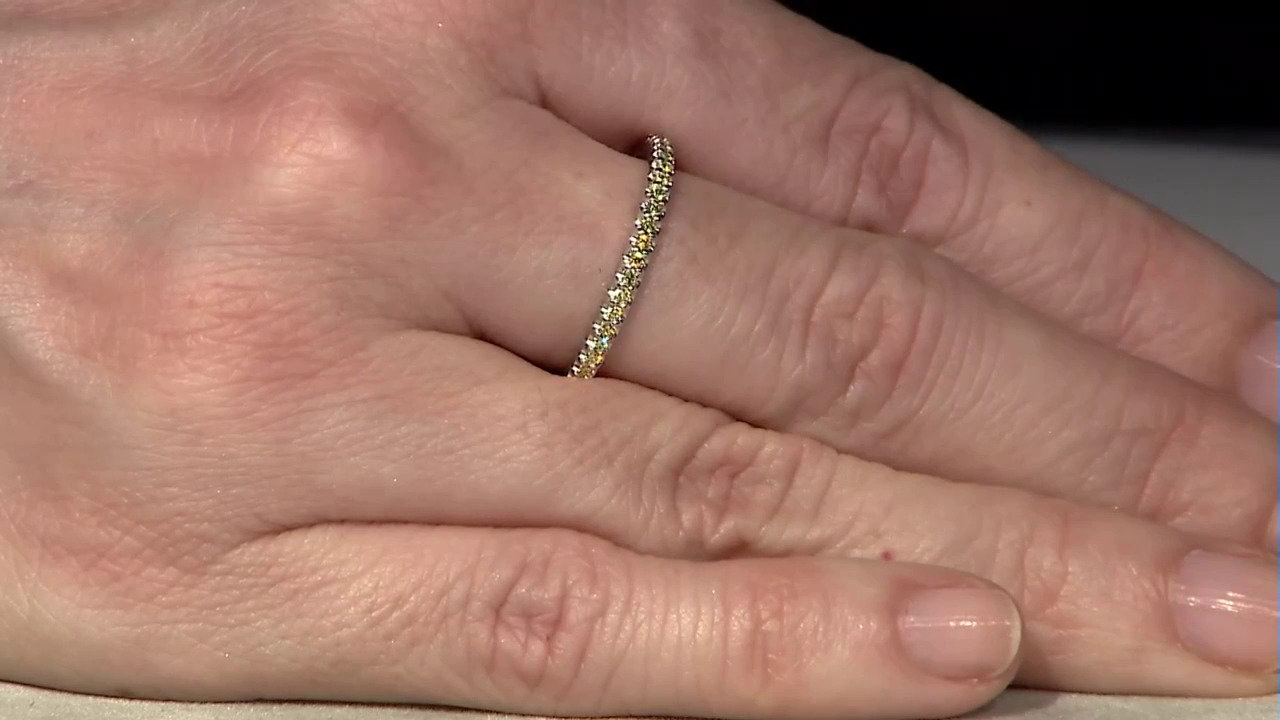 Video 14K SI1 Canary Diamond Gold Ring (Annette)