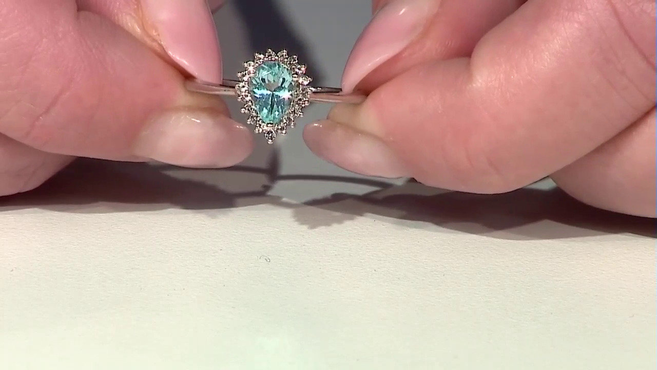 Video Zilveren ring met een Groene fluor apatiet