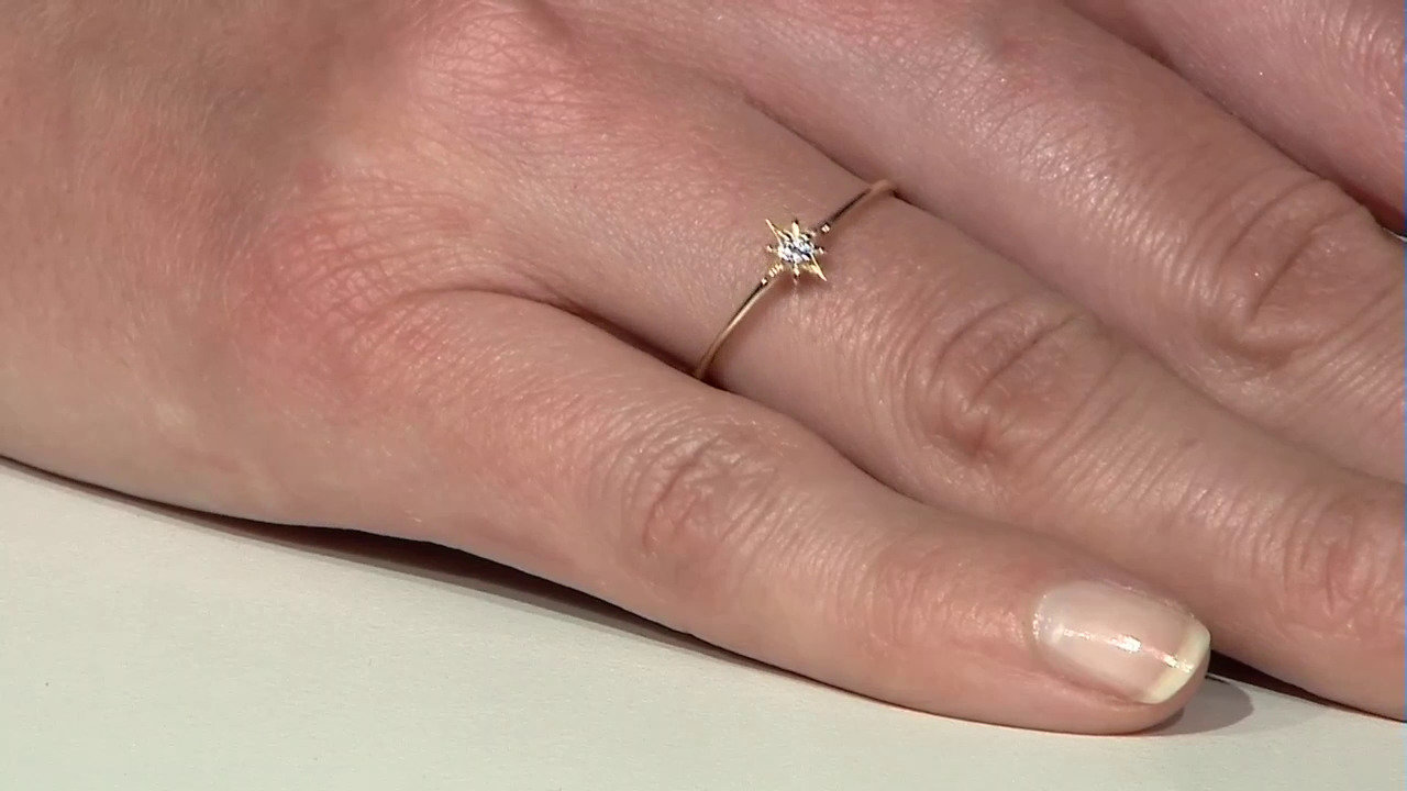 Video Gouden ring met een Diamant SI2 (G) (Annette)