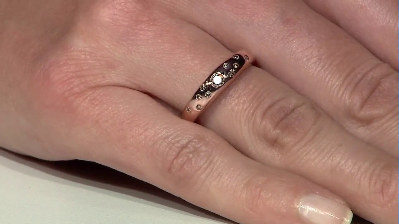 Video 9K SI1 Argyle Rose De France Diamond Gold Ring (Annette)