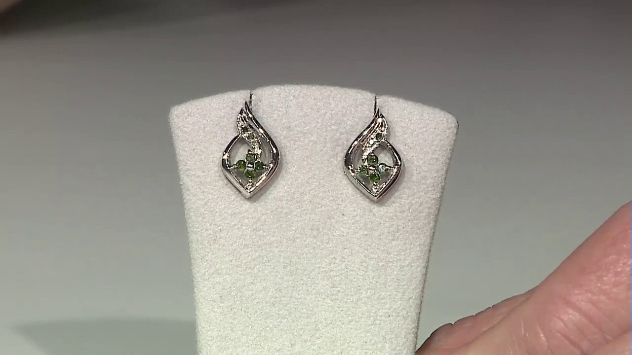 Video Boucles d'oreilles en argent et Diamant fantaisie