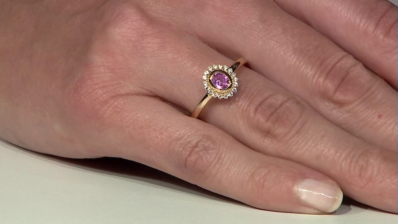 Video Anillo en plata con Zafiro rosado