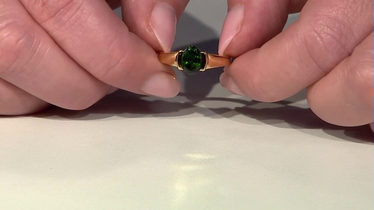 Video Bague en argent et Diopside de Russie