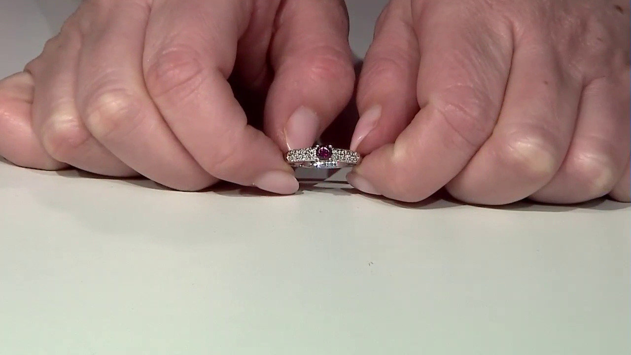 Video Brasilianischer Rhodolith-Silberring