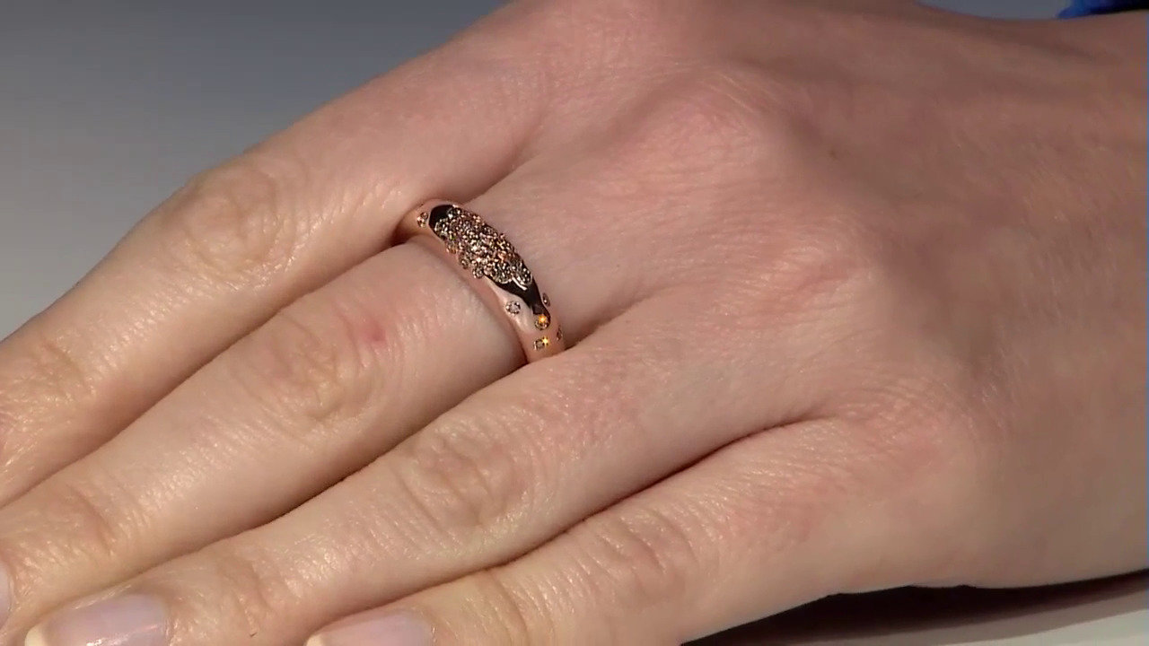 Video 9K SI1 Argyle Rose De France Diamond Gold Ring (Annette)