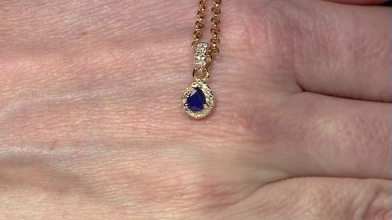 Video Royal Blue Spinel Silver Pendant