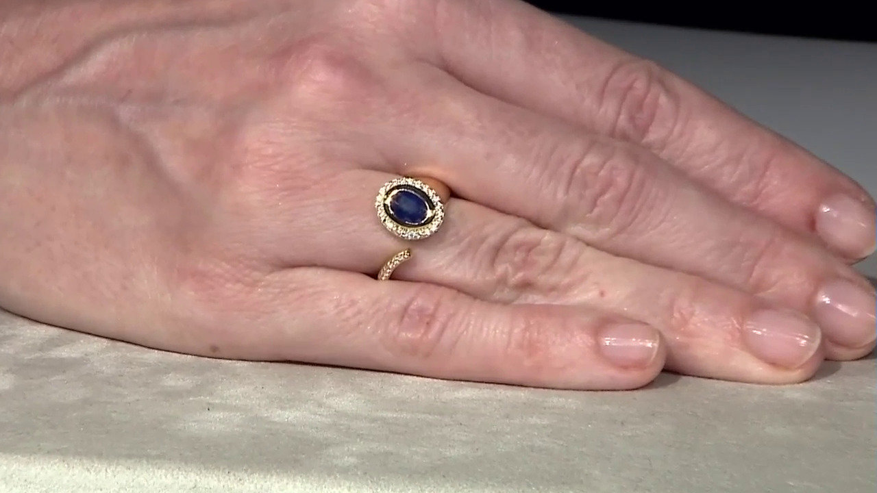 Video Zilveren ring met een Koningsblauwe Spinel