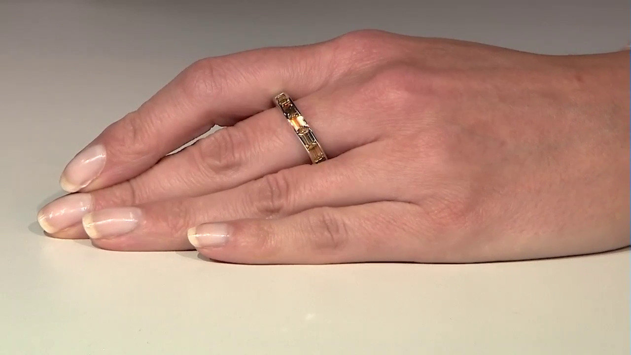 Video Zilveren ring met Gele Zirkonen