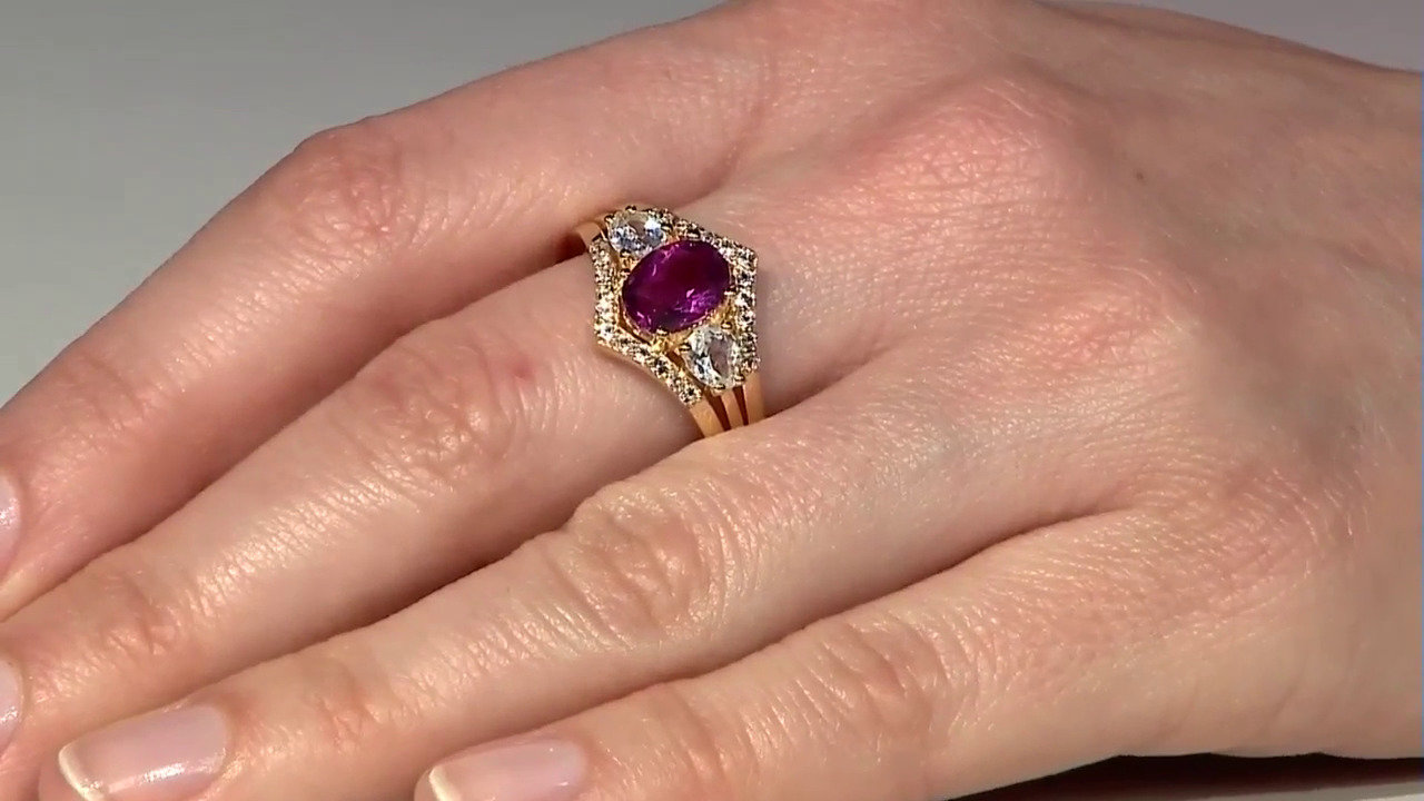 Video Zilveren ring met een Mexicaanse Roze Fluoriet