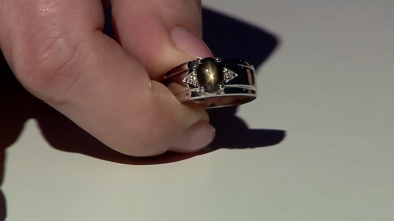 Video Black Star Sapphire Silver Ring