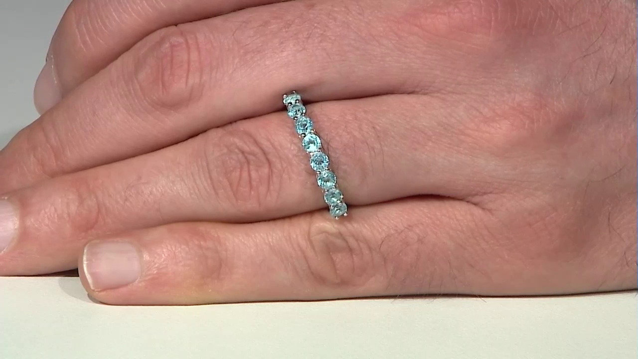 Video Zilveren ring met Blauwe apatieten