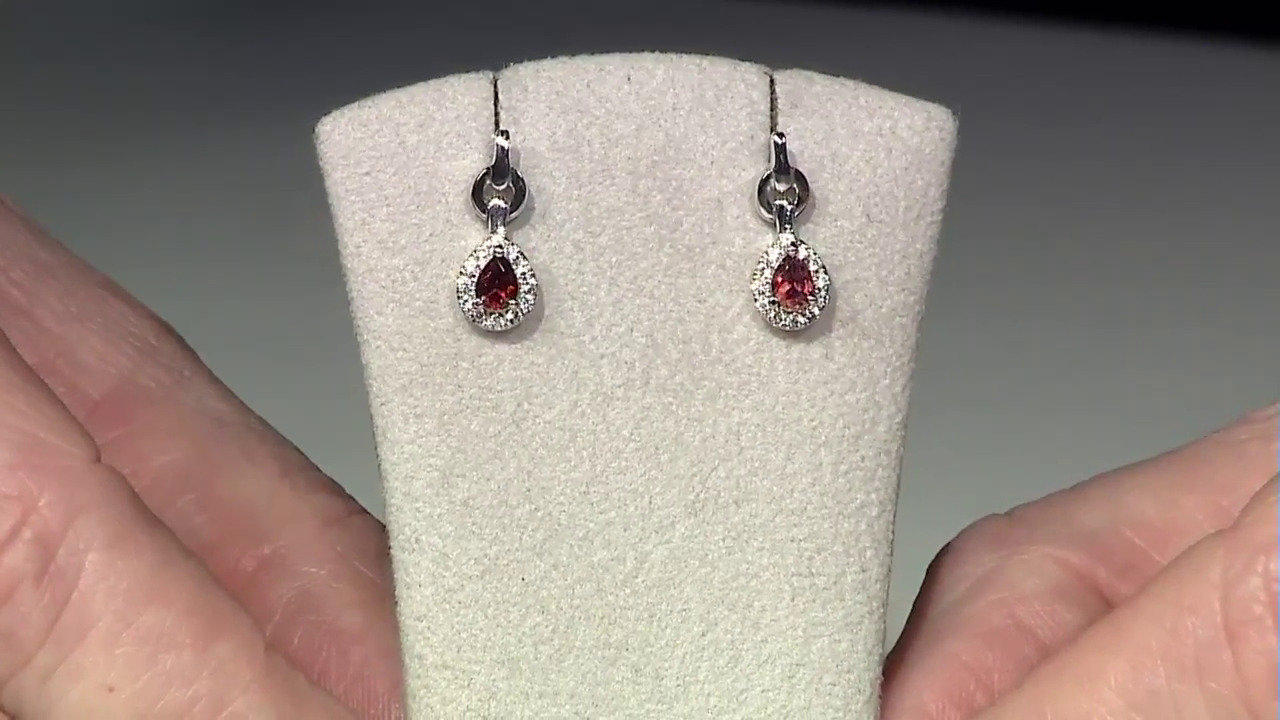 Video Raspberry Zircon Silver Earrings
