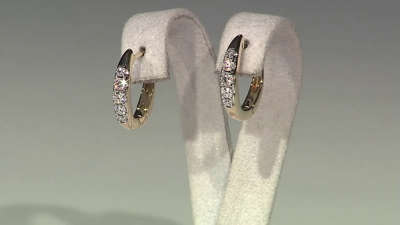 Video 9K SI1 (G) Diamond Gold Earrings (Annette)