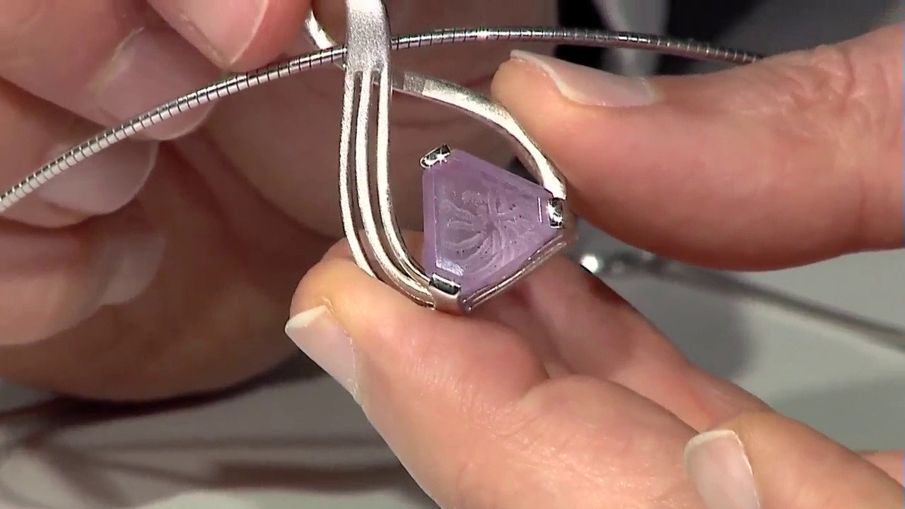 Video Zilveren hanger met een lavendel amethist (MONOSONO COLLECTION)