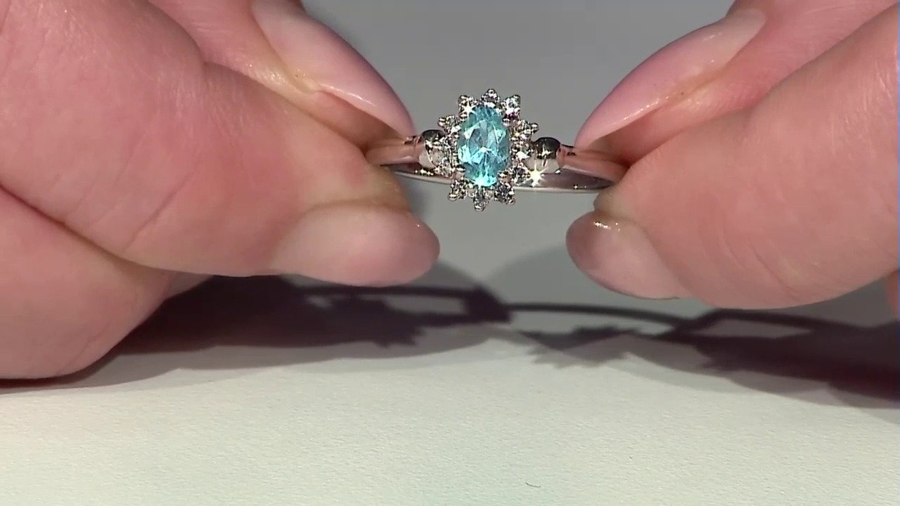 Video Zilveren ring met een Blauwe apatiet