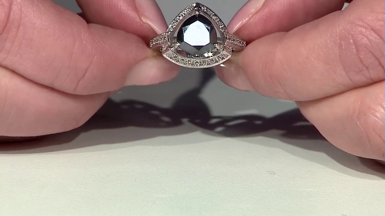 Video Black Hematite Silver Ring